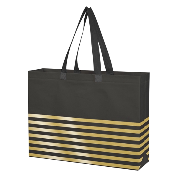 Non-Woven Horizontal Stripe Tote Bag - Non-Woven Horizontal Stripe Tote Bag - Image 29 of 34