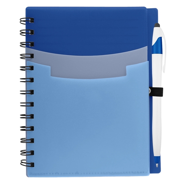 Custom Tri-Pocket Notebook & Pen