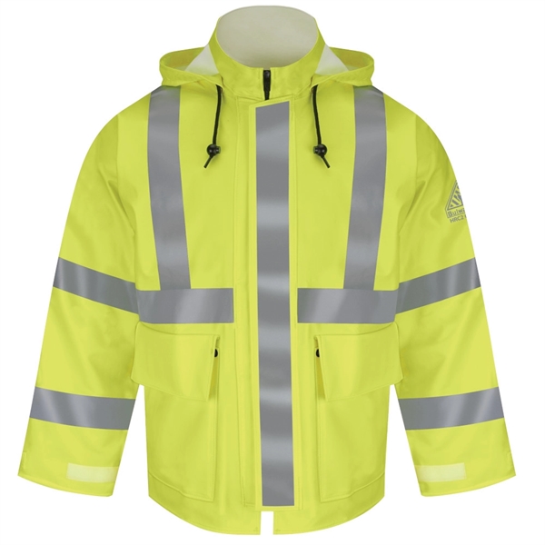 Bulwark Men's Hi-Visibility Flame-Resistant Rain Jacket - Bulwark Men's Hi-Visibility Flame-Resistant Rain Jacket - Image 0 of 2
