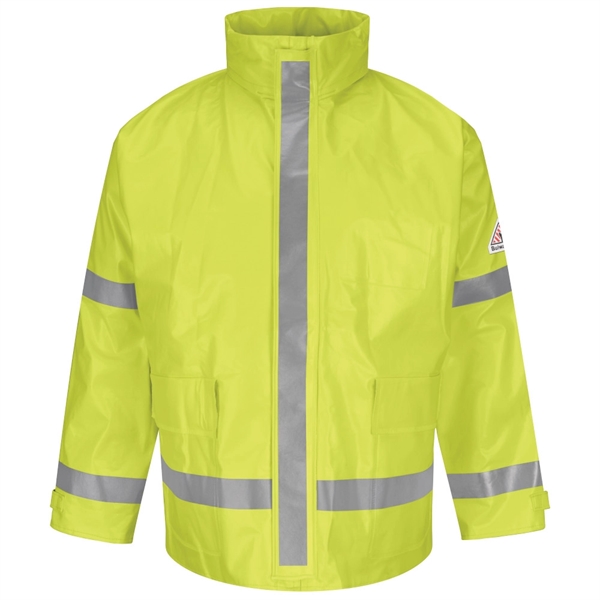 Bulwark Men's Hi-Visibility Flame-Resistant Rain Jacket - Bulwark Men's Hi-Visibility Flame-Resistant Rain Jacket - Image 0 of 2