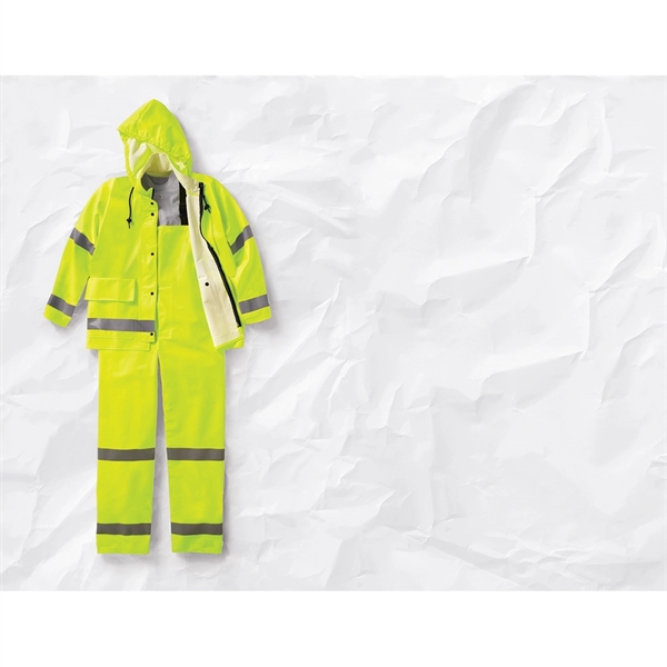 Bulwark Men's Hi-Visibility Flame-Resistant Rain Jacket - Bulwark Men's Hi-Visibility Flame-Resistant Rain Jacket - Image 2 of 2