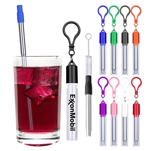 Stainless Steel Straw Reusable Travel Kit - Stainless Steel Straw Reusable Travel Kit - Image 0 of 8