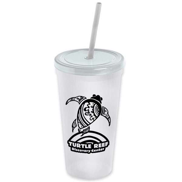 24 Oz. Stadium Cup With Straw And Lid - 24 Oz. Stadium Cup With Straw And Lid - Image 2 of 15