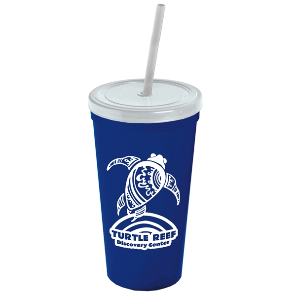 24 Oz. Stadium Cup With Straw And Lid - 24 Oz. Stadium Cup With Straw And Lid - Image 3 of 15