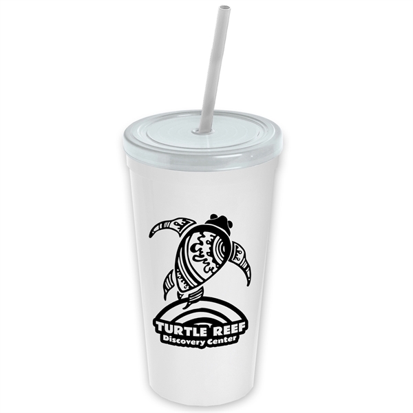 24 Oz. Stadium Cup With Straw And Lid - 24 Oz. Stadium Cup With Straw And Lid - Image 4 of 15