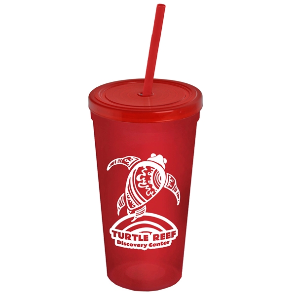 24 Oz. Stadium Cup With Straw And Lid - 24 Oz. Stadium Cup With Straw And Lid - Image 9 of 15