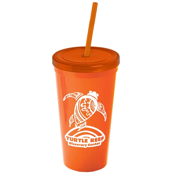 24 Oz. Stadium Cup With Straw And Lid - 24 Oz. Stadium Cup With Straw And Lid - Image 10 of 15