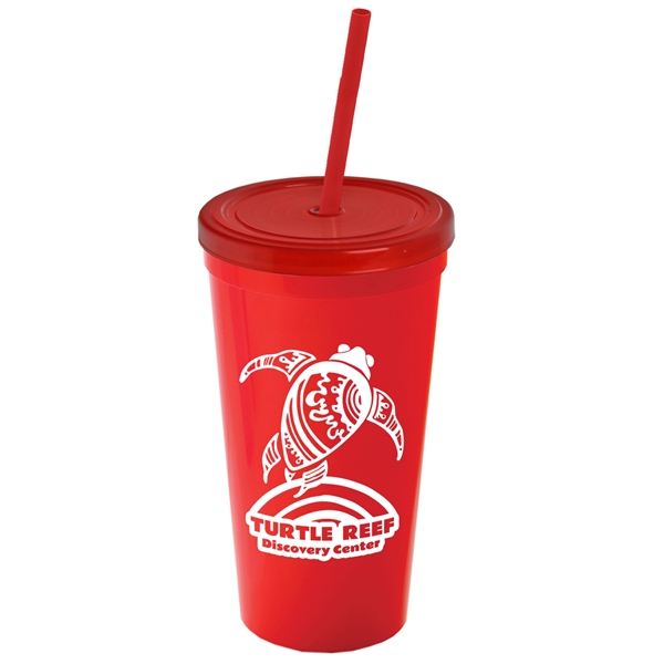 24 Oz. Stadium Cup With Straw And Lid - 24 Oz. Stadium Cup With Straw And Lid - Image 11 of 15