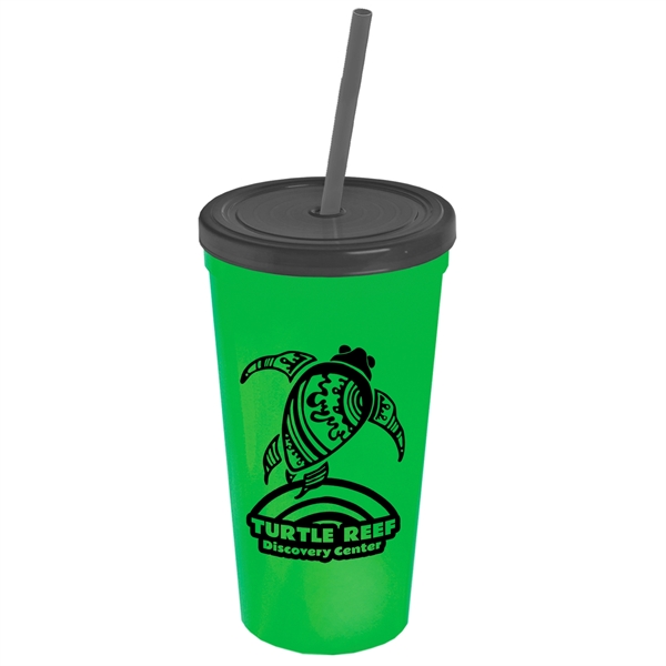 24 Oz. Stadium Cup With Straw And Lid - 24 Oz. Stadium Cup With Straw And Lid - Image 13 of 15