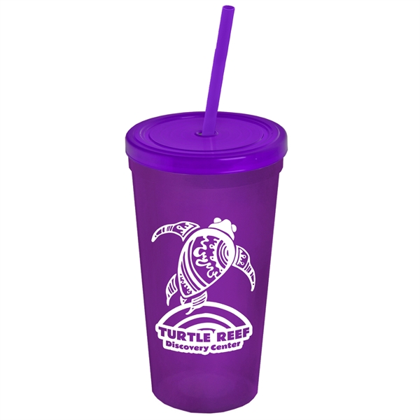 24 Oz. Stadium Cup With Straw And Lid - 24 Oz. Stadium Cup With Straw And Lid - Image 14 of 15