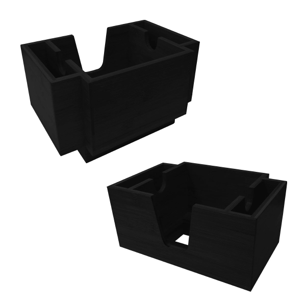 Black Wood Three-Compartment Napkin Holder - Black Wood Three-Compartment Napkin Holder - Image 1 of 3