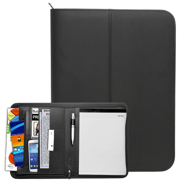 Black Zipper Portfolio 13.25" x 10" - Black Zipper Portfolio 13.25" x 10" - Image 0 of 4