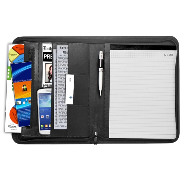 Black Zipper Portfolio 13.25" x 10" - Black Zipper Portfolio 13.25" x 10" - Image 2 of 4