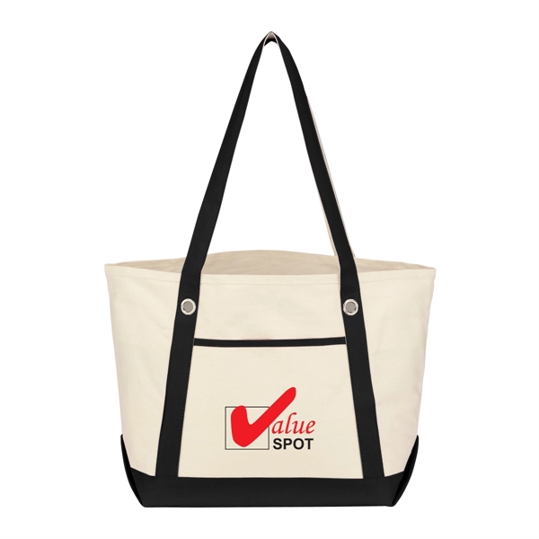 Medium Cotton Canvas Sailing Tote Bag - Medium Cotton Canvas Sailing Tote Bag - Image 3 of 35