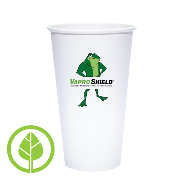 20 oz. Eco-Friendly PLA Single Wall White Paper Hot Cup - 20 oz. Eco-Friendly PLA Single Wall White Paper Hot Cup - Image 0 of 3