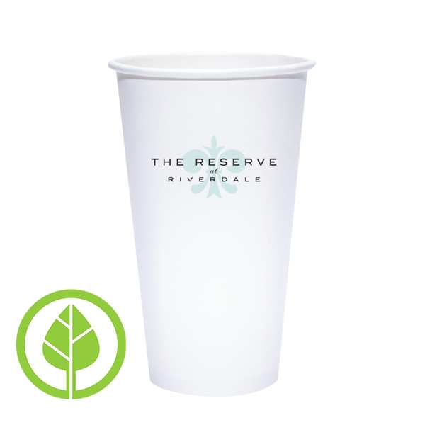 20 oz. Eco-Friendly PLA Single Wall White Paper Hot Cup - 20 oz. Eco-Friendly PLA Single Wall White Paper Hot Cup - Image 2 of 3