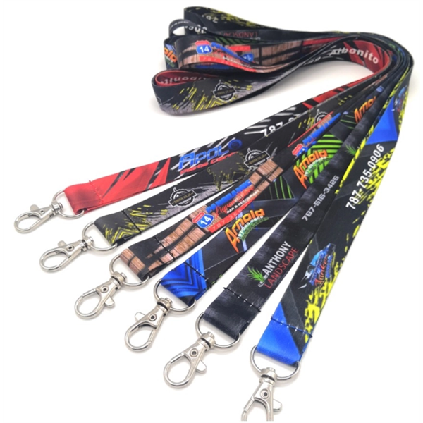 Sublimated 5/8 Lanyard Full Color ID Badge Holder