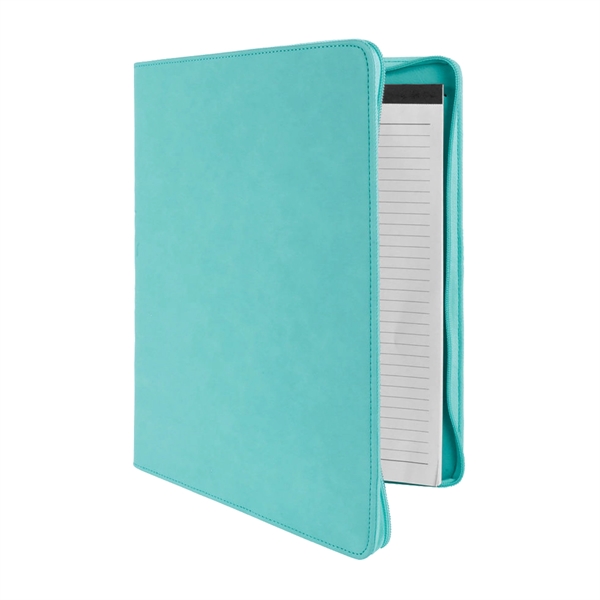 9 1/2" x 12" Leatherette Teal Portfolio with Zipper - 9 1/2" x 12" Leatherette Teal Portfolio with Zipper - Image 1 of 1