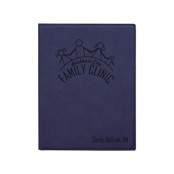 7" x 9" Leatherette Blue/Black Portfolio - 7" x 9" Leatherette Blue/Black Portfolio - Image 0 of 1