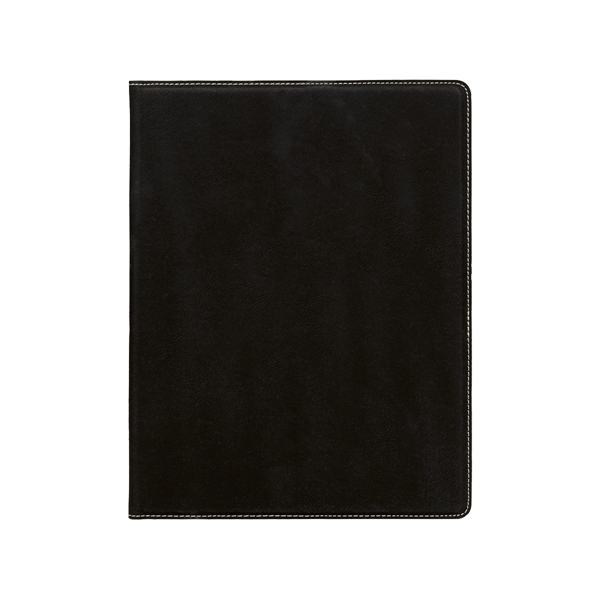 7" x 9" Leatherette Black/Silver Portfolio - 7" x 9" Leatherette Black/Silver Portfolio - Image 1 of 1