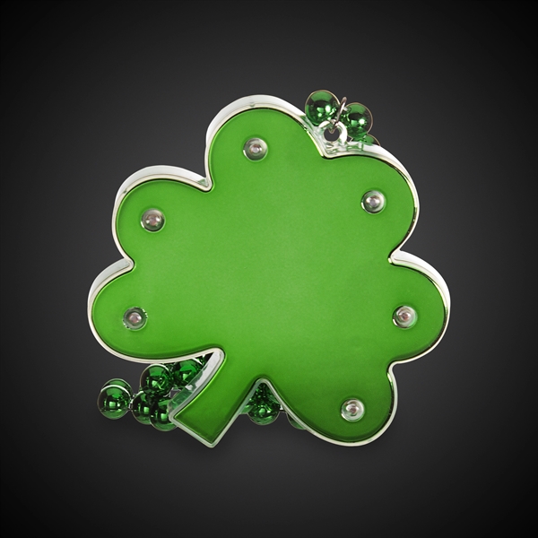 Beaded LED Shamrock Necklace - Beaded LED Shamrock Necklace - Image 3 of 3