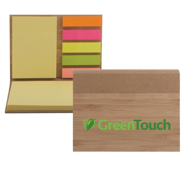 Bamboo Sticky Note Pad - Full Color - Bamboo Sticky Note Pad - Full Color - Image 0 of 1