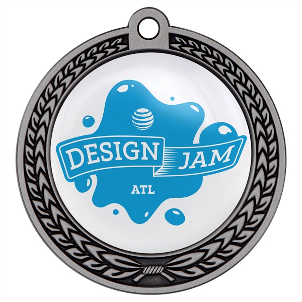 Speed Medal  2.5" 3D Wreath w/Full Color Dome Imprint - Speed Medal  2.5" 3D Wreath w/Full Color Dome Imprint - Image 3 of 9