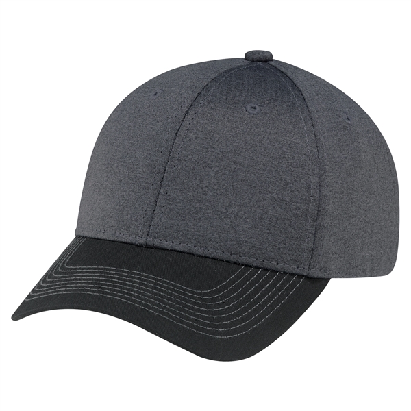 Six Panel Baseball Cap, Polycotton / Polyester Heather - Six Panel Baseball Cap, Polycotton / Polyester Heather - Image 1 of 12