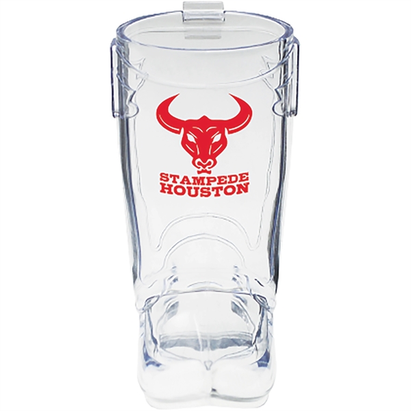 2 oz. Clear Plastic Cowboy Boot Hook Shot Glass - 2 oz. Clear Plastic Cowboy Boot Hook Shot Glass - Image 2 of 2