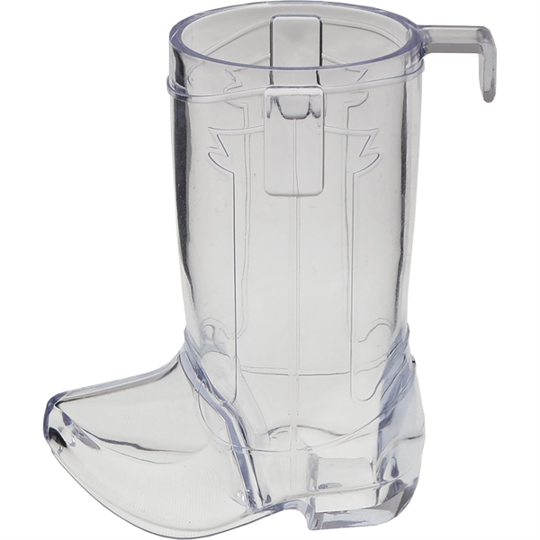 2 oz. Clear Plastic Cowboy Boot Hook Shot Glass - 2 oz. Clear Plastic Cowboy Boot Hook Shot Glass - Image 1 of 2