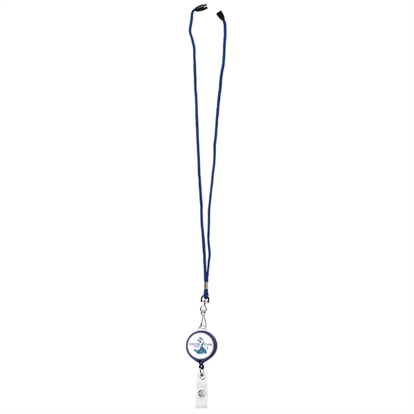 Custom Large Face Badge Reel w/Lanyard Attachment (translucent)