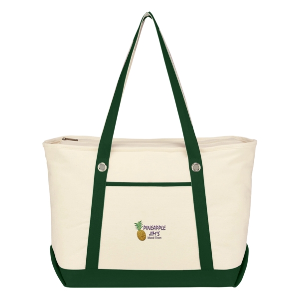 Large Cotton Canvas Sailing Tote Bag - Large Cotton Canvas Sailing Tote Bag - Image 9 of 24