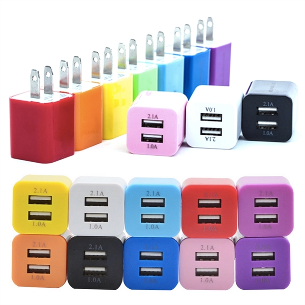 Color Dual USB Plug in Cube Charger - Mele Printing - Mele Printing