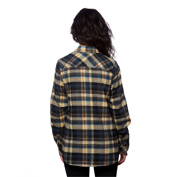 Burnside Ladies' Plaid Boyfriend Flannel Shirt - Burnside Ladies' Plaid Boyfriend Flannel Shirt - Image 19 of 51