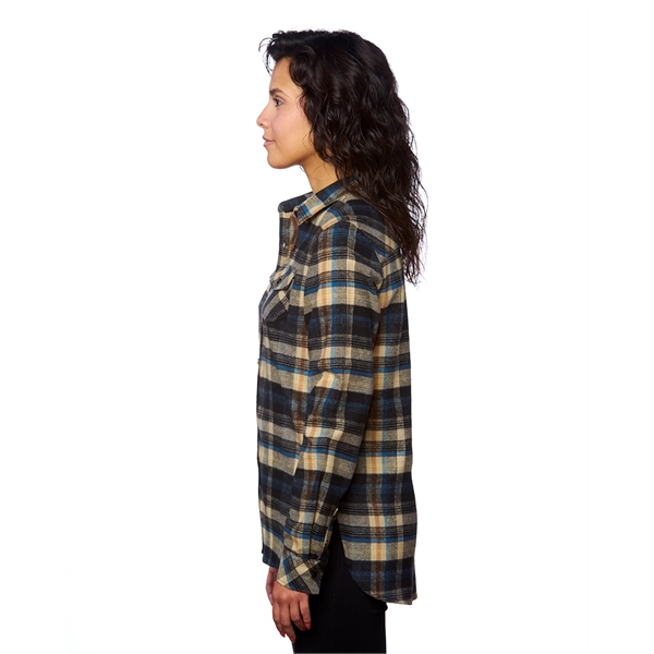 Burnside Ladies' Plaid Boyfriend Flannel Shirt - Burnside Ladies' Plaid Boyfriend Flannel Shirt - Image 20 of 51