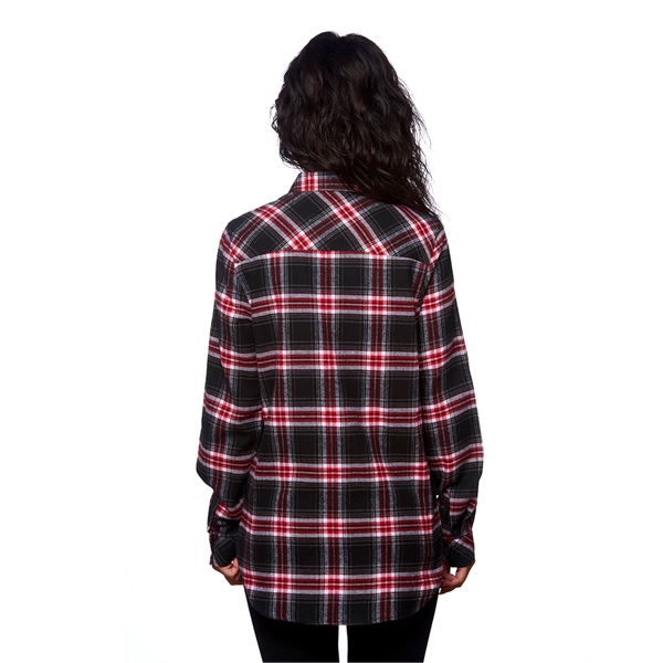 Burnside Ladies' Plaid Boyfriend Flannel Shirt - Burnside Ladies' Plaid Boyfriend Flannel Shirt - Image 21 of 51