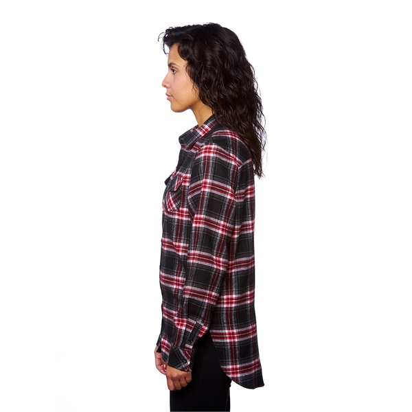 Burnside Ladies' Plaid Boyfriend Flannel Shirt - Burnside Ladies' Plaid Boyfriend Flannel Shirt - Image 22 of 51