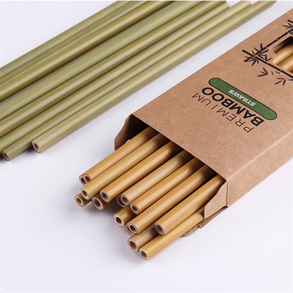 Eco-friendly Bamboo Straw Set With Cleaning Brush - Eco-friendly Bamboo Straw Set With Cleaning Brush - Image 0 of 6