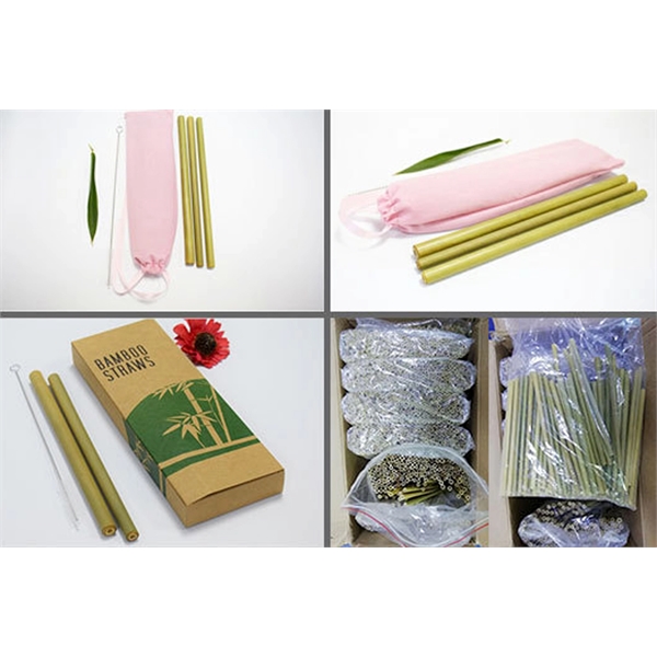 Eco-friendly Bamboo Straw Set With Cleaning Brush - Eco-friendly Bamboo Straw Set With Cleaning Brush - Image 5 of 6
