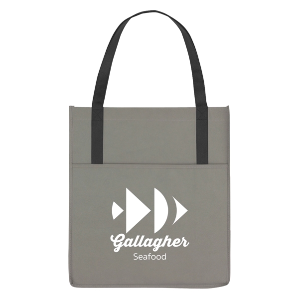 Non-Woven Shopper's Pocket Tote Bag - Non-Woven Shopper's Pocket Tote Bag - Image 0 of 19