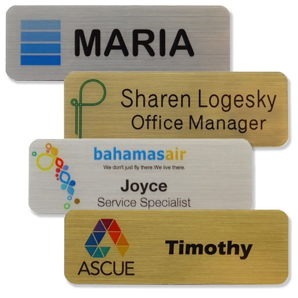 The Zeus full color metallic plastic name badge 1" x 3" - The Zeus full color metallic plastic name badge 1" x 3" - Image 0 of 6