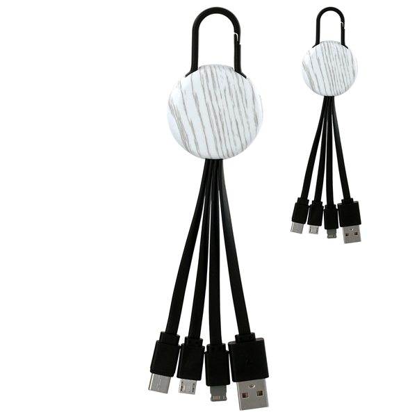 WHITE WOOD CLIP 3 IN 1 CHARGING CABLE - WHITE WOOD CLIP 3 IN 1 CHARGING CABLE - Image 1 of 5
