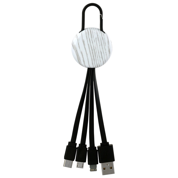WHITE WOOD CLIP 3 IN 1 CHARGING CABLE - WHITE WOOD CLIP 3 IN 1 CHARGING CABLE - Image 2 of 5