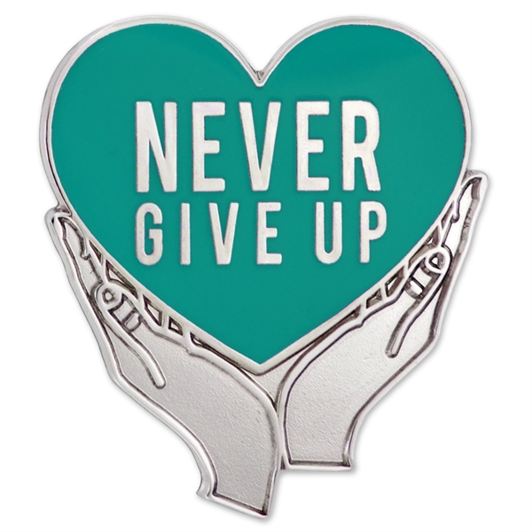 Never Give Up Pin - Teal - Never Give Up Pin - Teal - Image 0 of 1