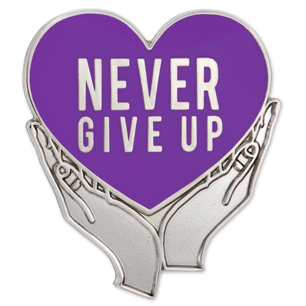 Never Give Up Pin - Purple - Never Give Up Pin - Purple - Image 0 of 1