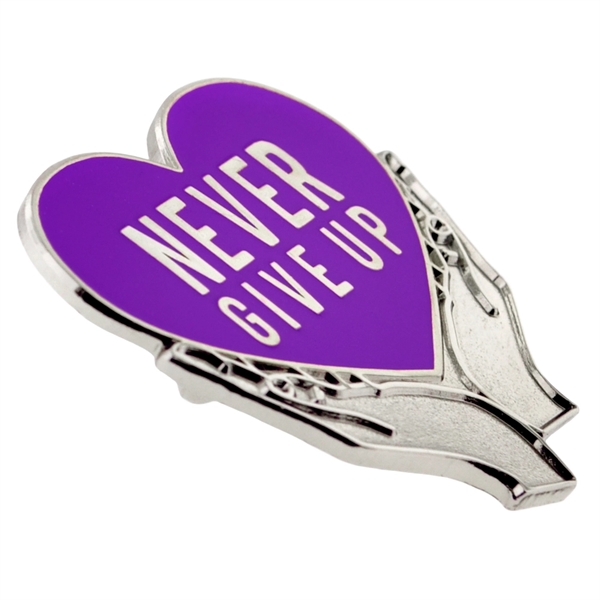 Never Give Up Pin - Purple - Never Give Up Pin - Purple - Image 1 of 1