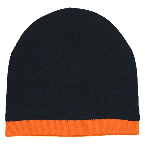 Knit Beanie With Stripe - Knit Beanie With Stripe - Image 5 of 8