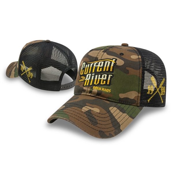 Woodland Camo with Washed Mesh Back Cap - Woodland Camo with Washed Mesh Back Cap - Image 0 of 2