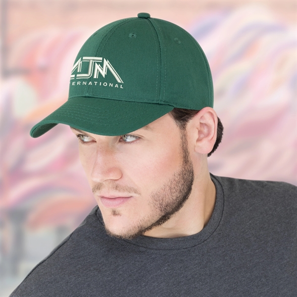 Six Panel Deluxe Blended Chino Twill Baseball Cap - Six Panel Deluxe Blended Chino Twill Baseball Cap - Image 9 of 10