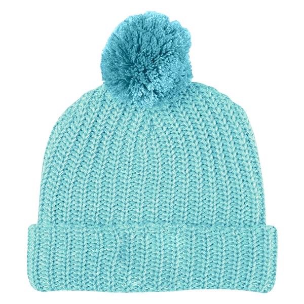 Grace Collection Pom Beanie With Cuff - Grace Collection Pom Beanie With Cuff - Image 15 of 52